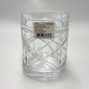 New - Ralph Lauren BROGAN Lead Crystal Double Old Fashioned One Glass Germany
